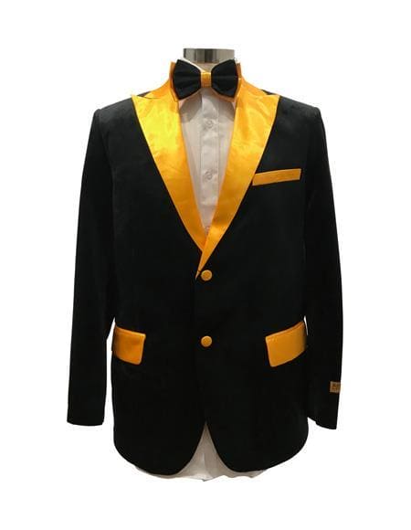 Black/Gold Groomsmen Suits - Black and Gold