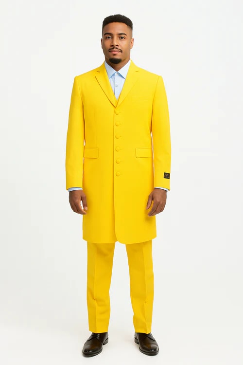 Yellow Zoot Suit - Mens Fashion Golish Yellow 1920s Vintage Look - 34 Short or Extra Small