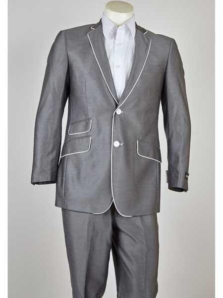 Gray Groomsmen Suits - Modern Fit Grey Groom Suits - Gray