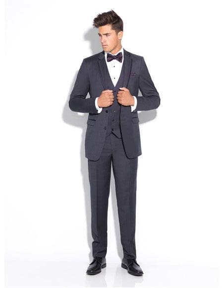 Gray Groomsmen Suits - Grey Groom Suits - Linen Fabric Suit - Gray