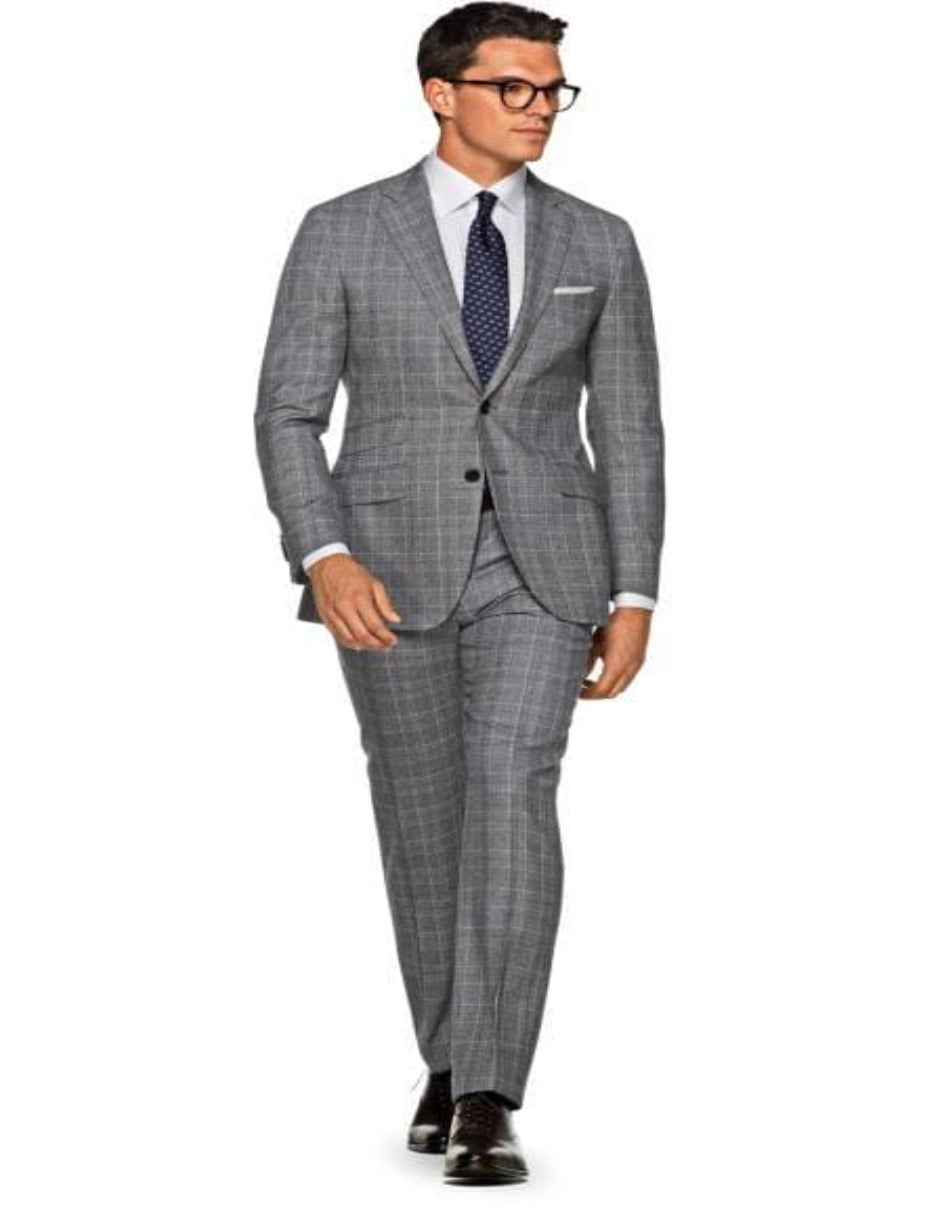 Gray Groomsmen Suits - Grey Groom Suits - Side Vented - Linen Fabric - Gray