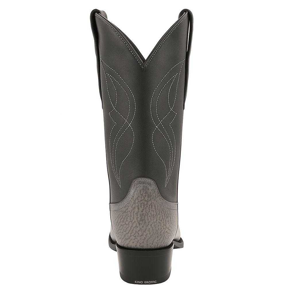 Men's King Exotic Snip Toe Sharkskin Boots Handcrafted Gray (494R0909) - 6 E