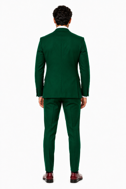 Green Double Breasted Suit Many Styles & Brands $99UP Hunter Green Peak Lapel 100% Percent Fabric Double Breasted Slanted Vest