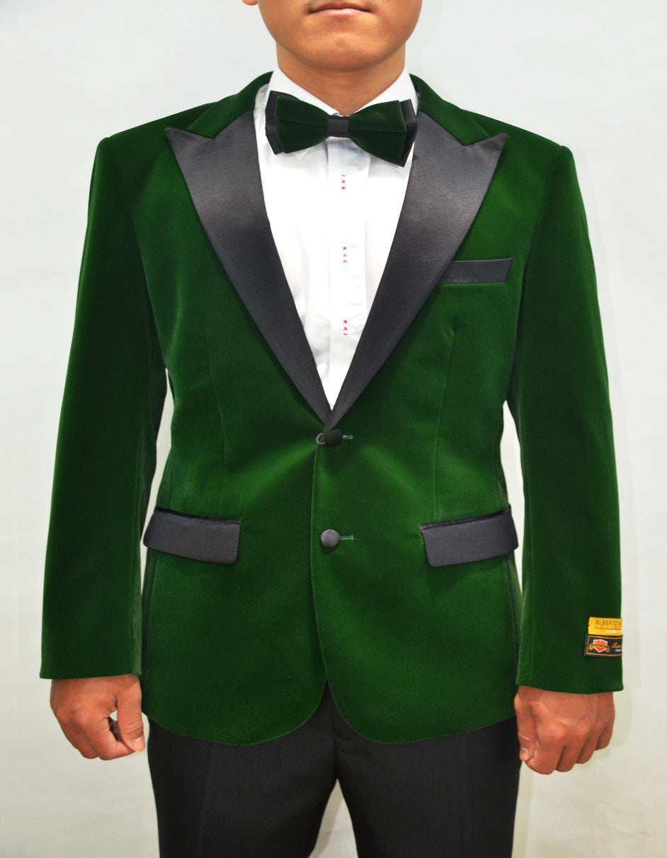 Green Groomsmen Suits - Mens Velvet Suit - Green
