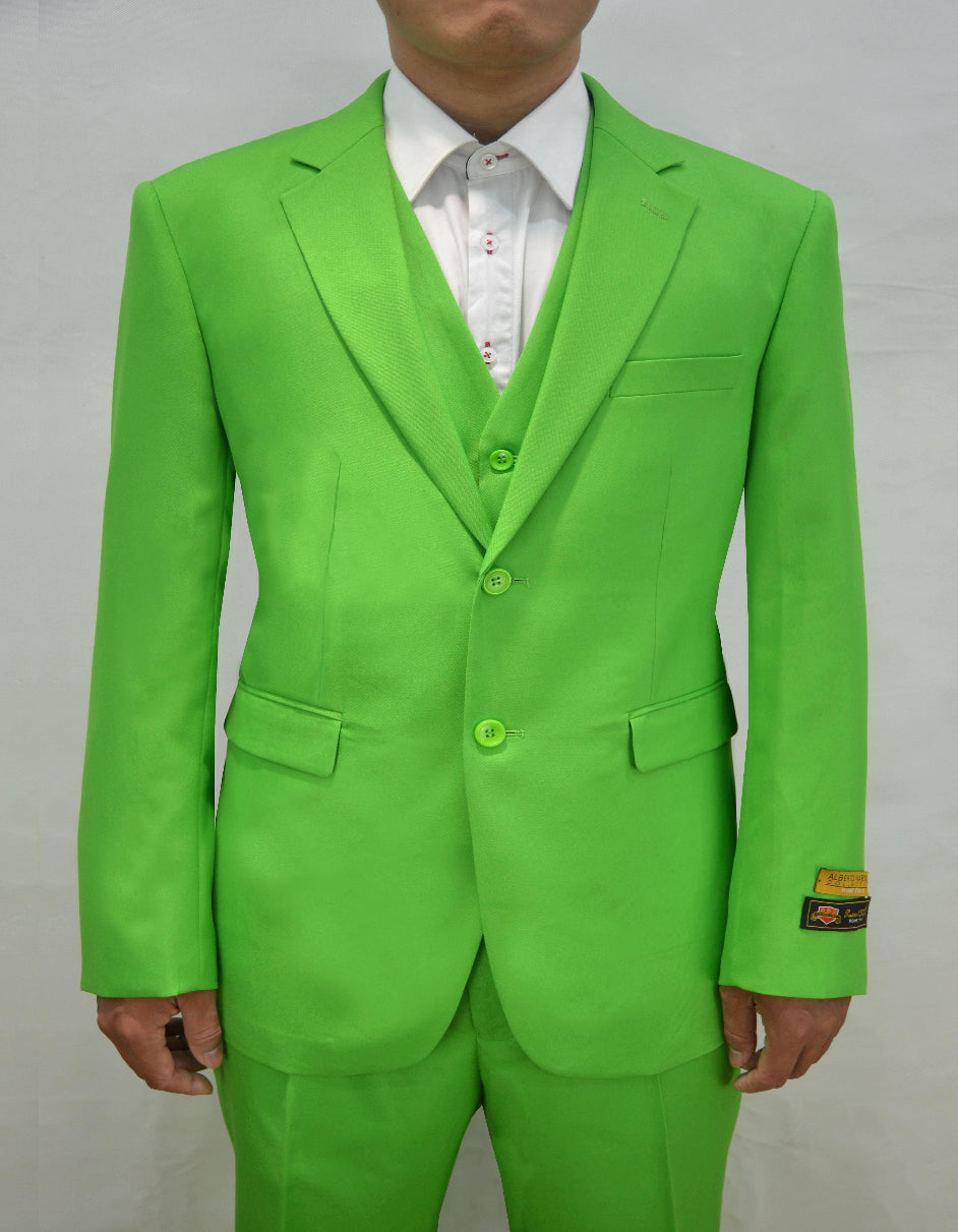 Green Groomsmen Suits - 6 Buttons - Besom Pocket Suit - Green