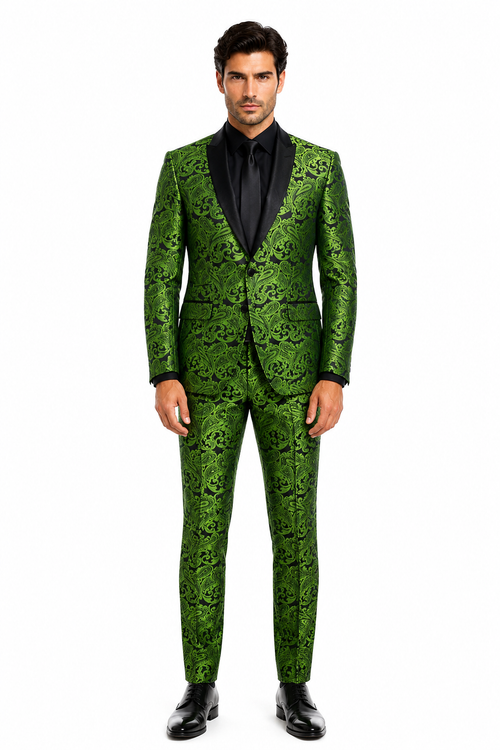 Green Groomsmen Suits -  Dinner Jacket suit