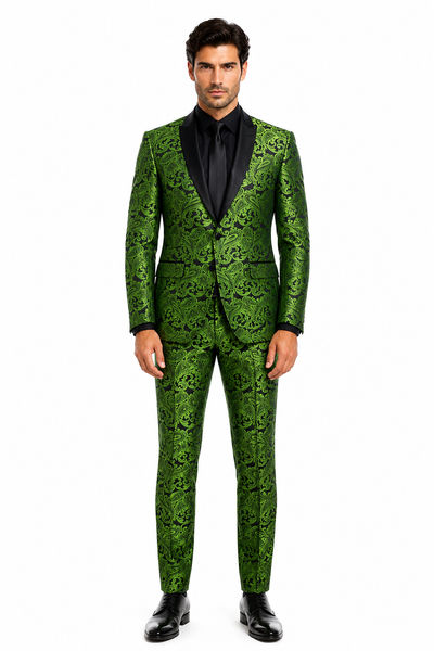 Green Groomsmen Suits -  Dinner Jacket suit