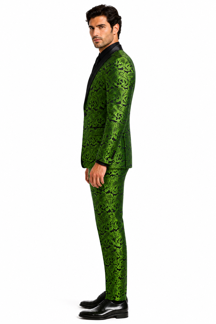 Green Groomsmen Suits -  Dinner Jacket suit
