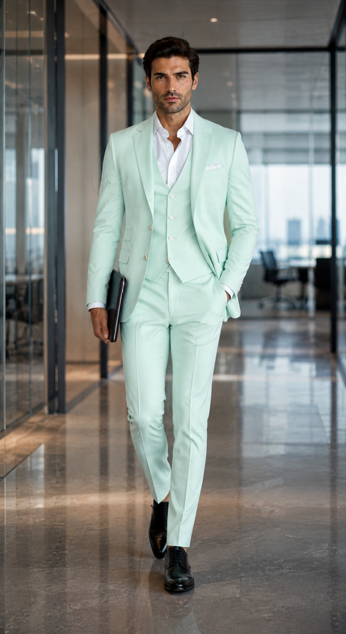 Kentucky Derby Seersucker Suits For Men - Big and Tall Seersucker Suit Mens Jacket + Pants Summer Seersucker Suit in Green Pinstripe