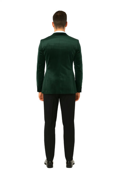 Green Velvet Double Breasted Tuxedo Jacket Wedding & Prom