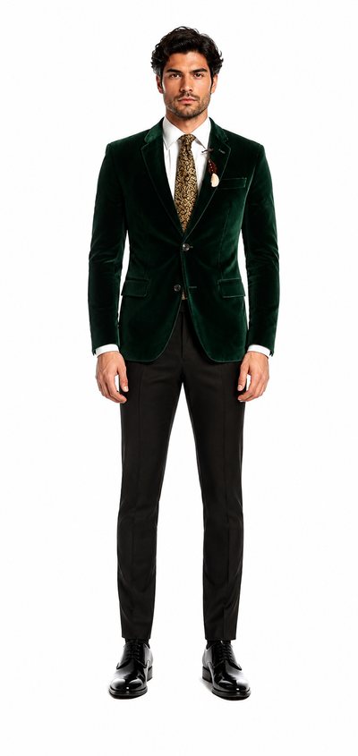Green velvet suit Many Styles & Brands $99UP Men's Olive Hunter Green Velvet Tuxedo Jacket Green Velvet Suits and Tuxedos