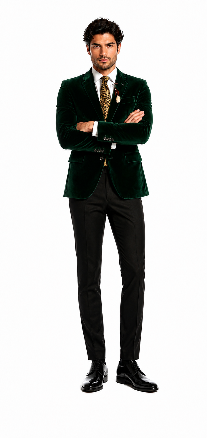 Green velvet suit Many Styles & Brands $99UP Men's Olive Hunter Green Velvet Tuxedo Jacket Green Velvet Suits and Tuxedos