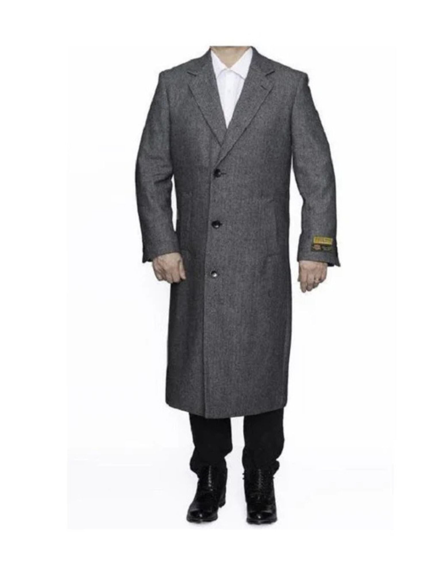 Grey Big And Tall Full Length 48 Long Overcoat - Coat Size 38