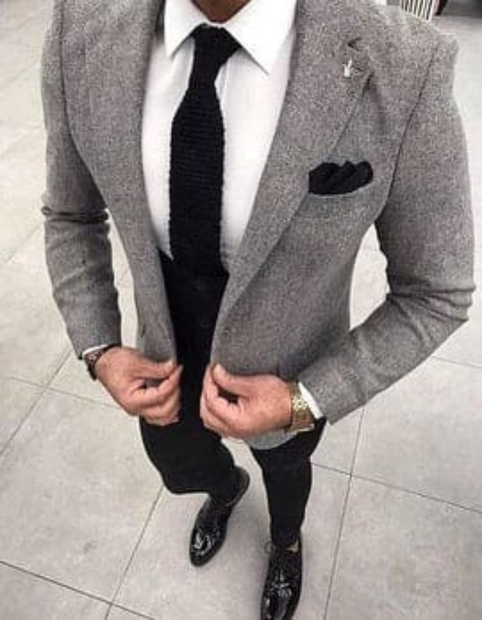 Mens Groomsmens Grey Groom Suit Grey - Gray