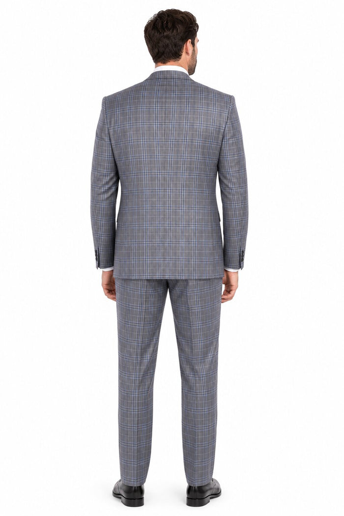 Big and Tall Suit -   Plaid Big and Tall 3 PC Suit