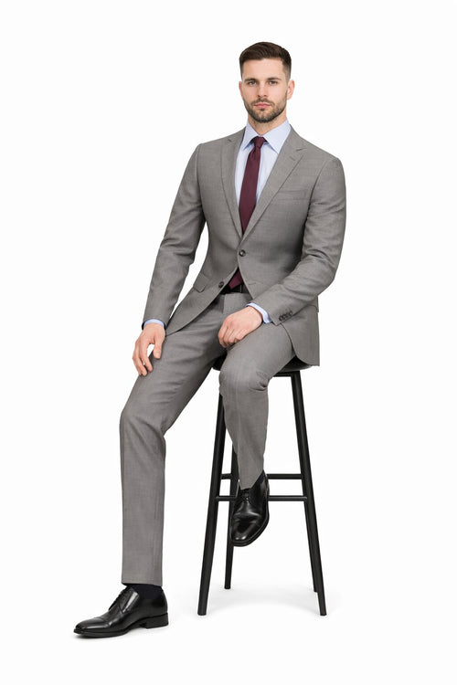 Slim Fit Tiglio Wool Suit Modern Tailored Two-Piece Formal Suit