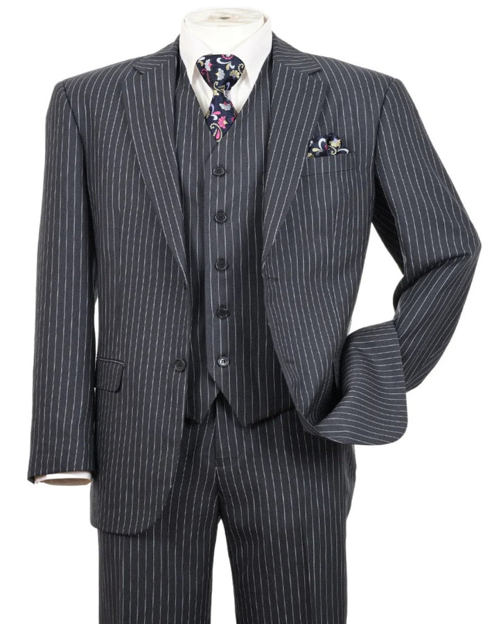 1920s Mens Suit - 1920s Mens Outfit - 1920s costume Bold Pinstripe Wide Suit in Grey suit - New Arrival