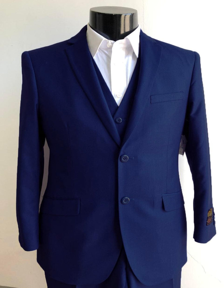 Mens Navy Groomsmen Suits - 2 Button prom  Suit - Navy