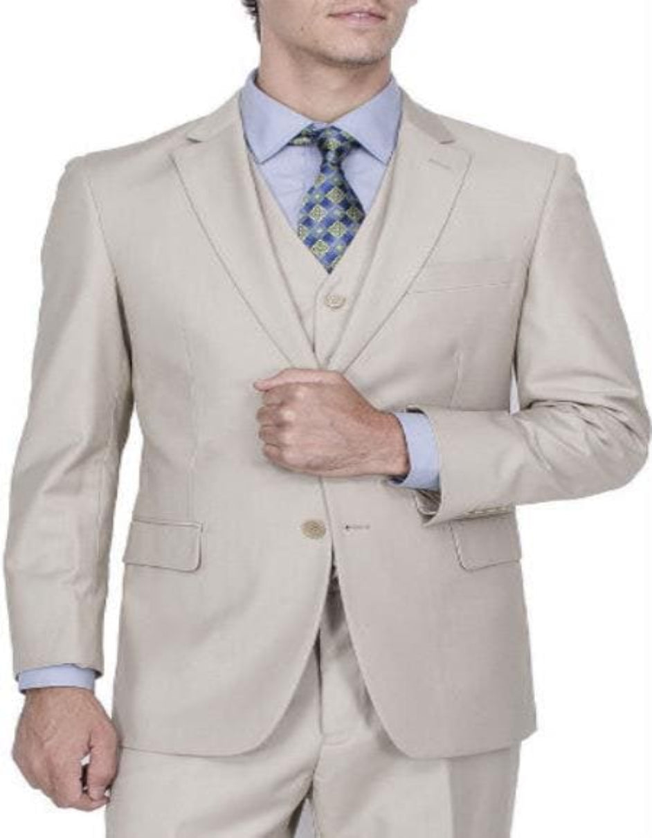 Tan Groomsmen Suits - Double Breasted Suit - 38 Short Jacket+32 Waist Adjust   28to34)(Height: 5 4 to5 7 )(Neck    15-16.5)S-M)