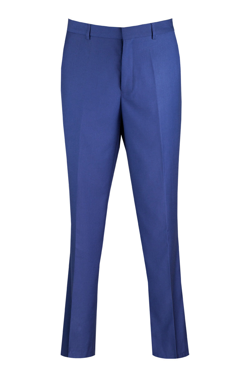 Blue Men's Modern Fit Wool Dress Pants - Stylish & Comfortable