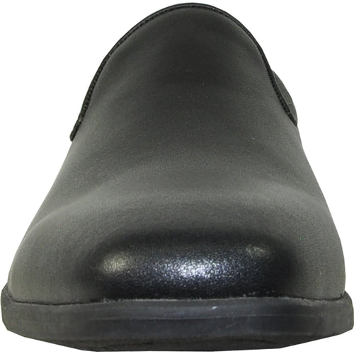 Bravo Mens Classic Plain Toe Slip on Loafer Dress Shoe in Black