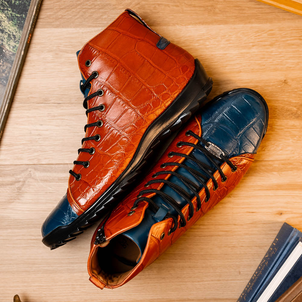 Marco Di Milano Hermond: Blue Jeans & Honey Leather Shoe - 8 USA