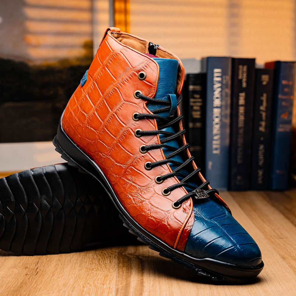 Marco Di Milano Hermond: Blue Jeans & Honey Leather Shoe - 8 USA