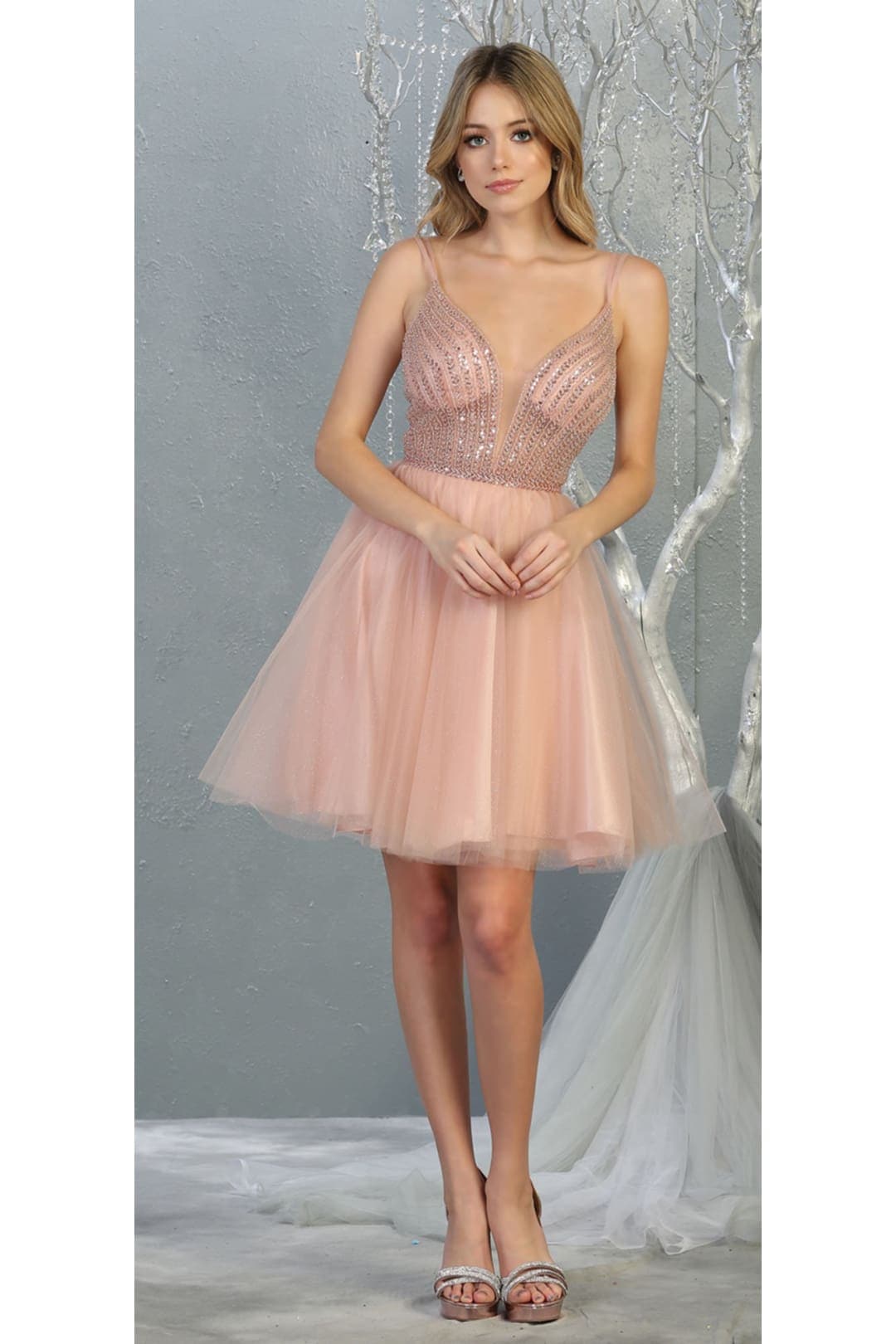 Quince Dama Dresses - Short Quinceanera Dresses in Color Blush - 10
