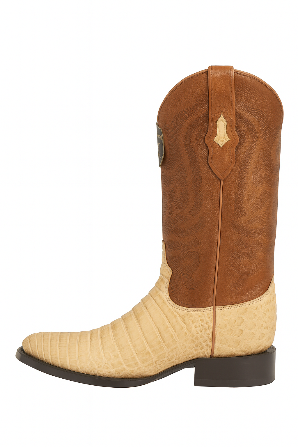 Los Altos Boots Honey Caiman Belly Cognac Cowboy Boots J-Toe - 6.0 Standard / D / Medium