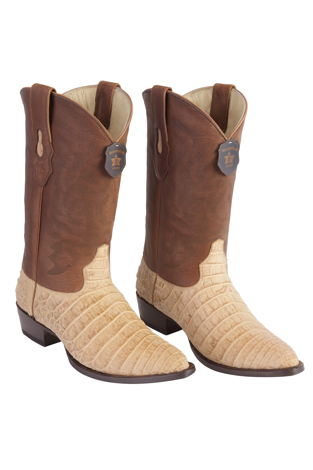 Los Altos Boots Honey Caiman Belly Cognac Cowboy Boots J-Toe - 6.0 Standard / D / Medium