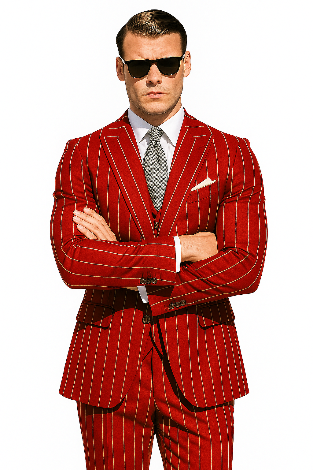 Hot Red Pinstripe Suit - Gangster Suit - 1920's Suit - New Arrival - Coat Size 38