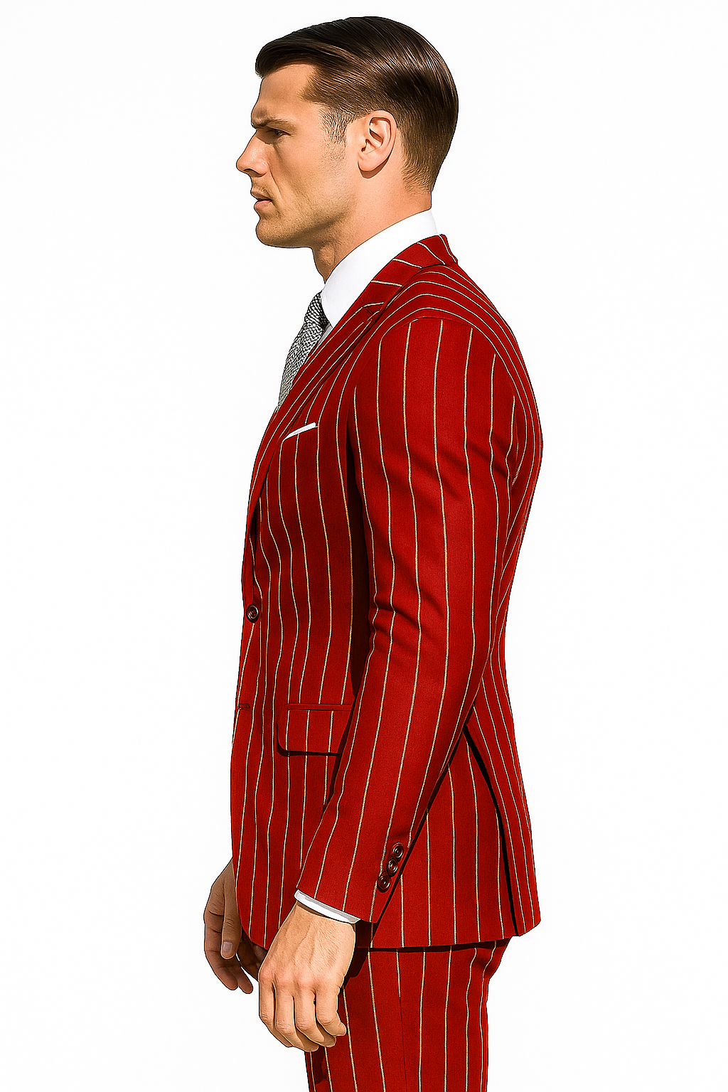 Hot Red Pinstripe Suit - Gangster Suit - 1920's Suit - New Arrival - Coat Size 38