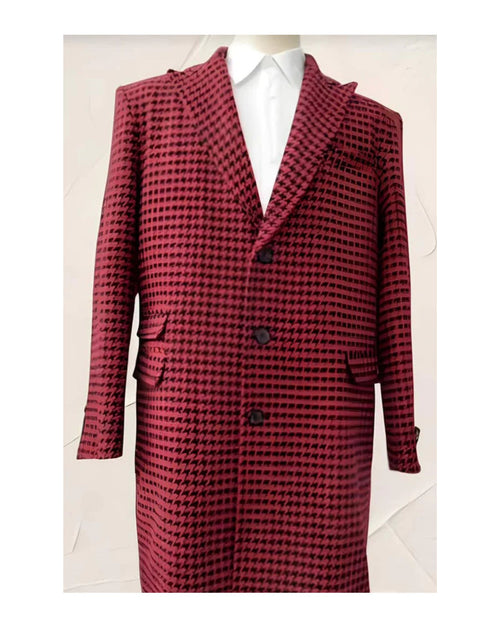 Houndstooth Overcoat - Houndstooth Topcoat - Houndstooth Checker Car Coat