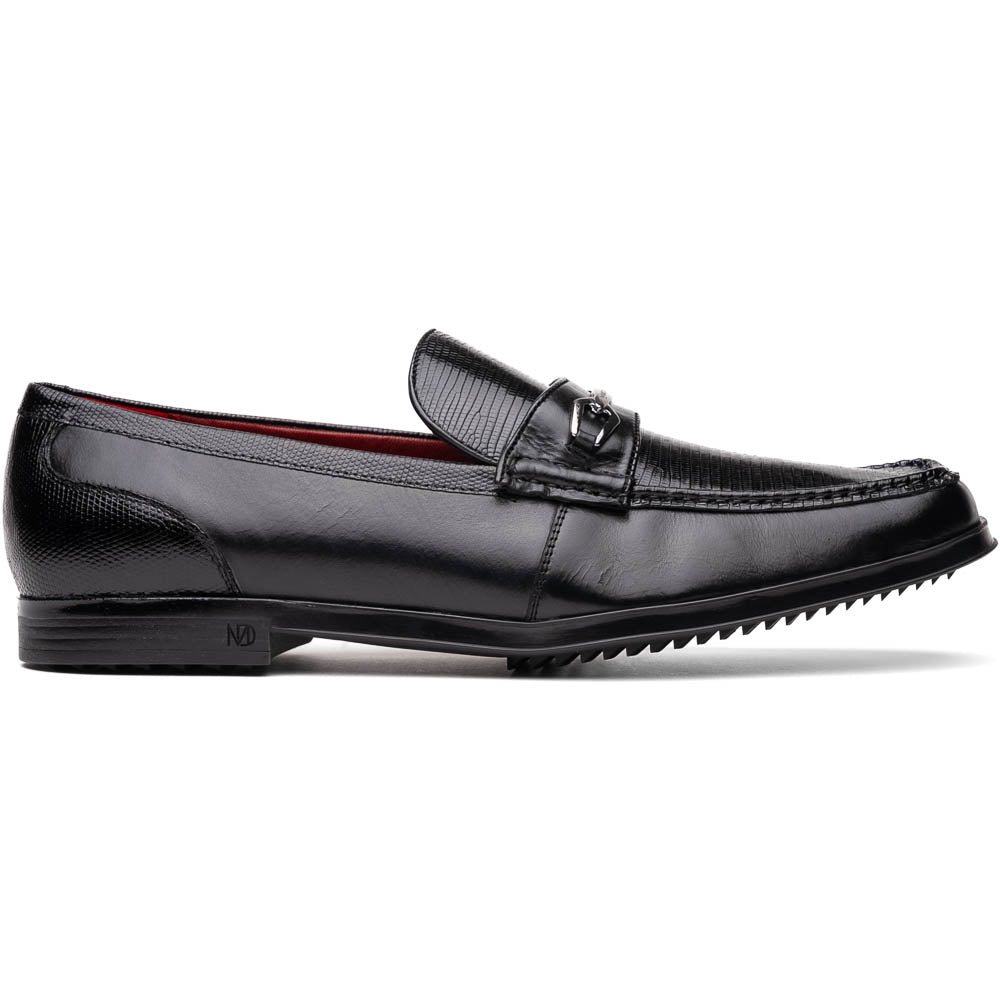 Marco Di Milano Black Hugo Lizard & Calfskin Bit Loafers - 6