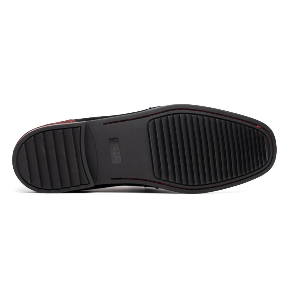 Marco Di Milano Black-Black Hugo Sueded Ostrich Leg Bit Loafers - 8