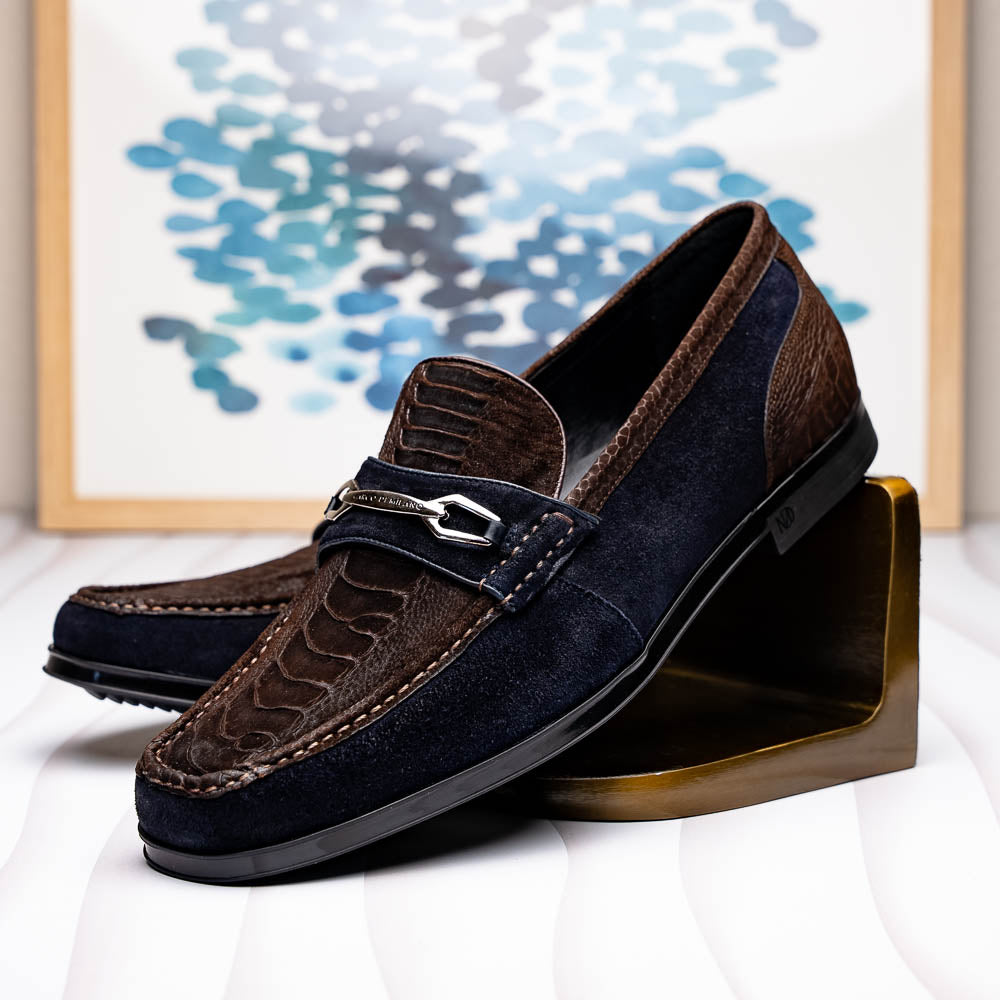 Marco Di Milano Hugo: Brown/Navy Leather Dress Shoe - 8 USA