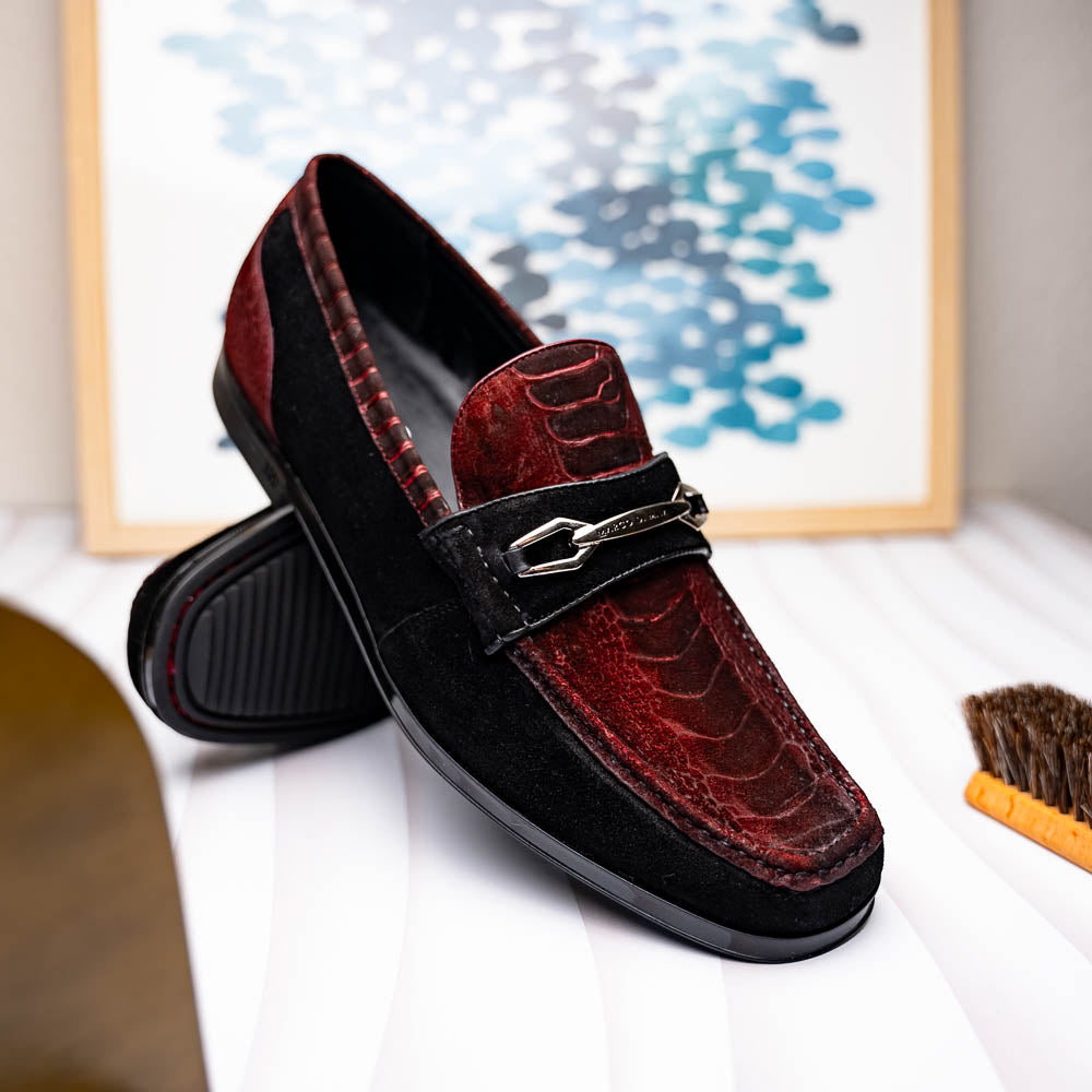 Marco Di Milano Hugo - Wine & Black Leather Oxford - 8 USA