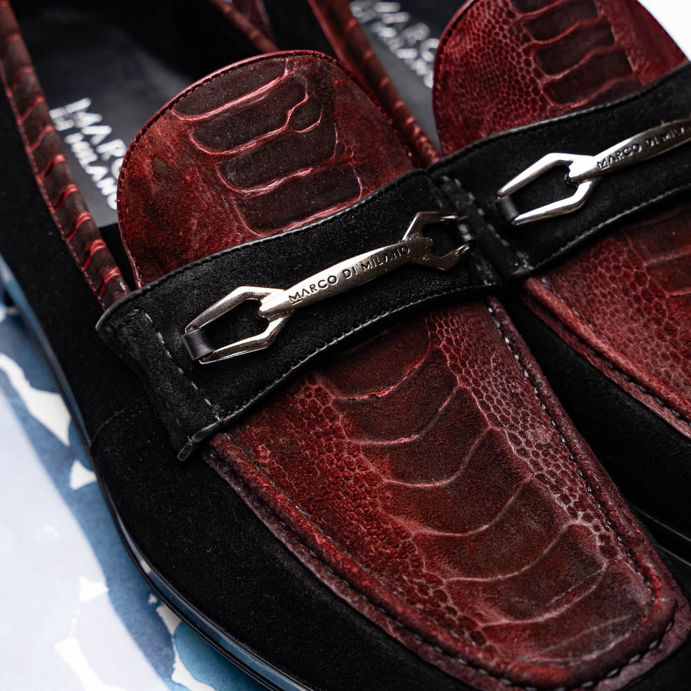 Marco Di Milano Hugo - Wine & Black Leather Oxford - 8 USA