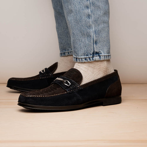 Marco Di Milano Hugo: Brown/Navy Leather Dress Shoe