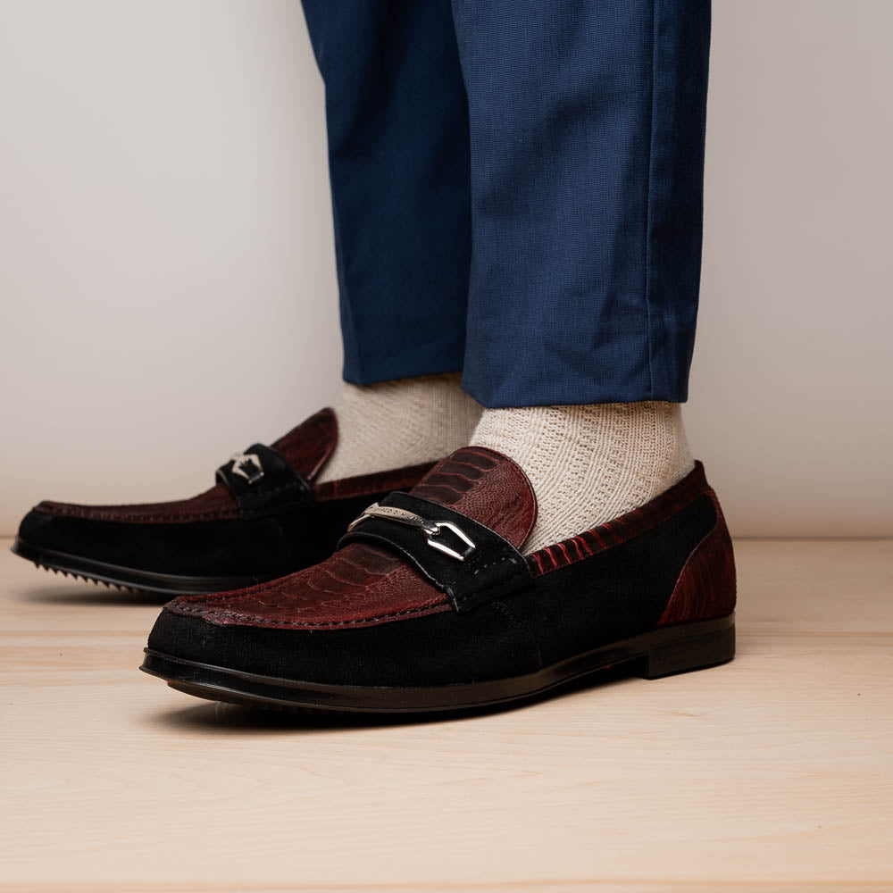 Marco Di Milano Hugo - Wine & Black Leather Oxford - 8 USA