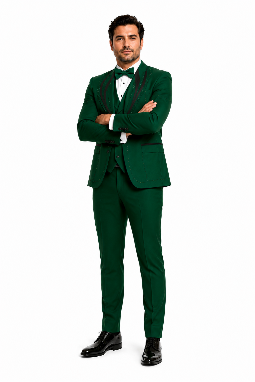 Hunter Green Italian Wool 3-Piece Modern Fit Tuxedo