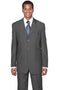 "Classic Fit Men's 3-Button Grey Pinstripe Suit - Timeless Elegance"
