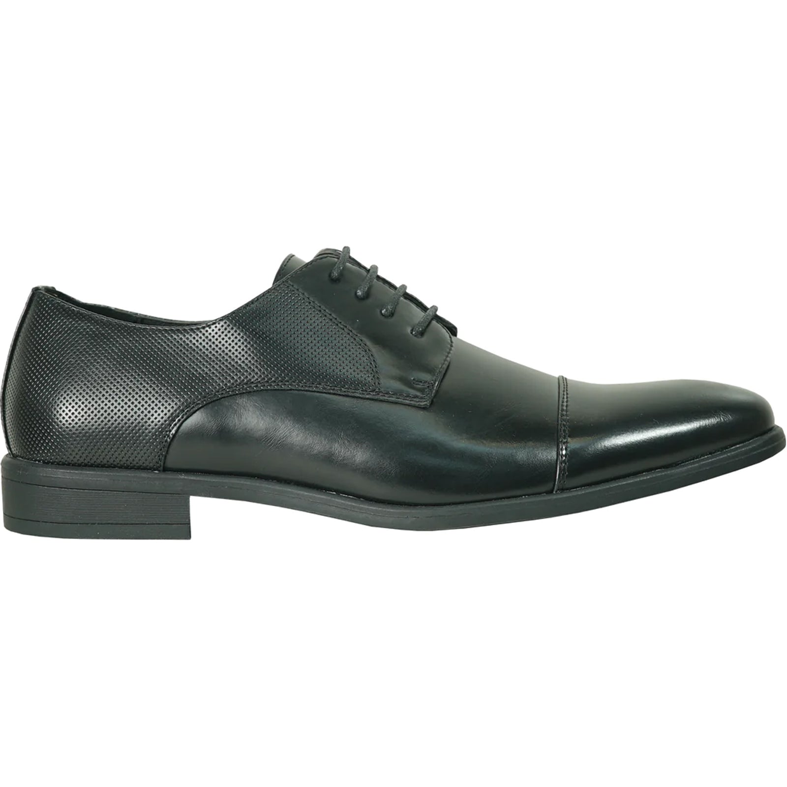 "Black Antique Cap Toe Oxford Men's Dress Shoe - Lace Up Style"