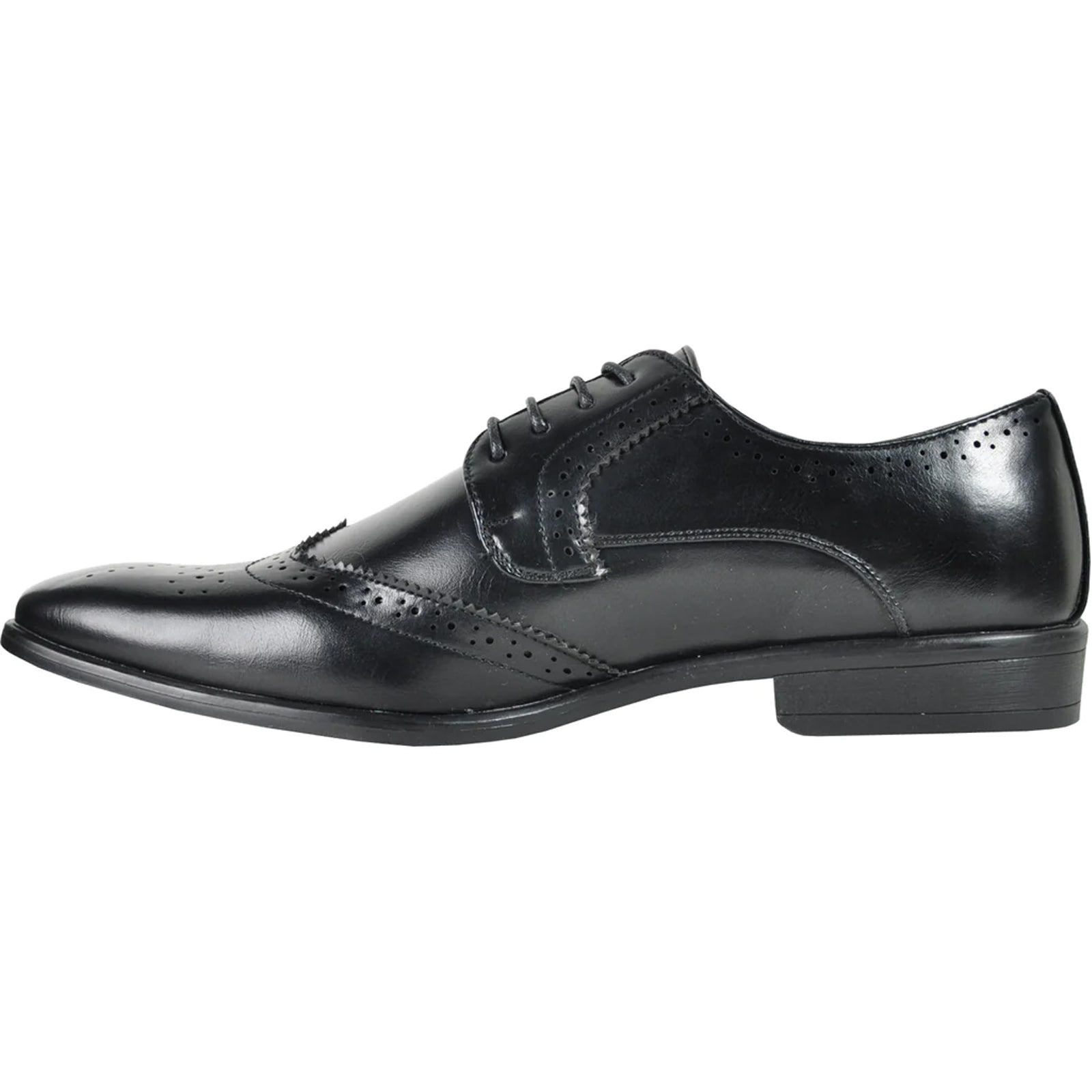 "Vintage 1920's Men's Wingtip Dress Shoe - Black Lace Up Style"
