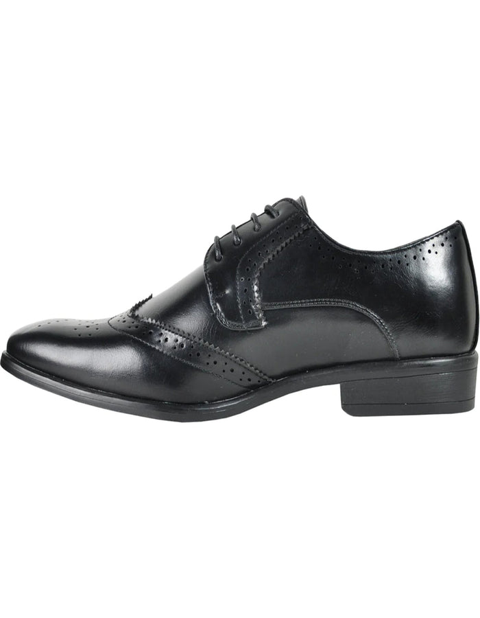 Vintage 1920's Men's Wingtip Dress Shoe - Black Lace Up Style
