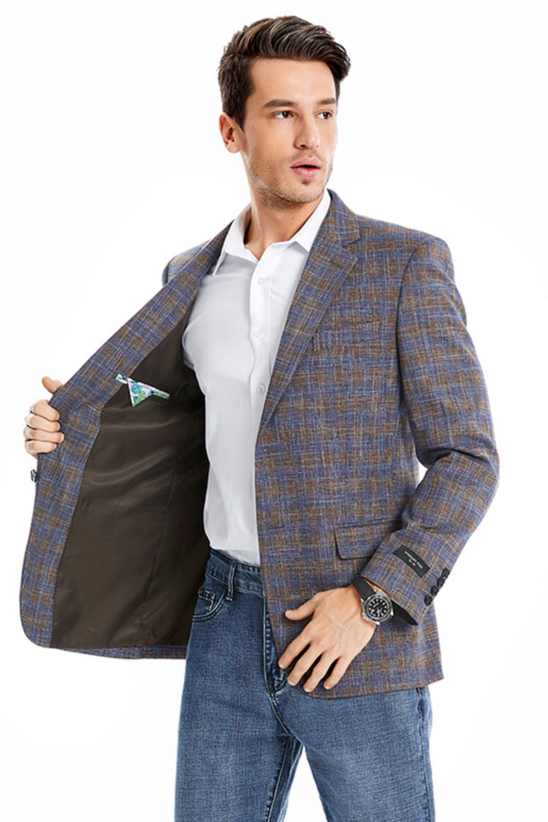 Slim Fit Men's Business Casual Sport Coat - Two Button, Light Brown