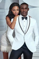 Mens Designer Franklin Wedding Tuxedo in White
