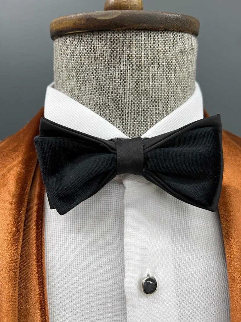 Mens White Slim Fit Tuxedo with Burnt Orange Velvet Shawl Collar