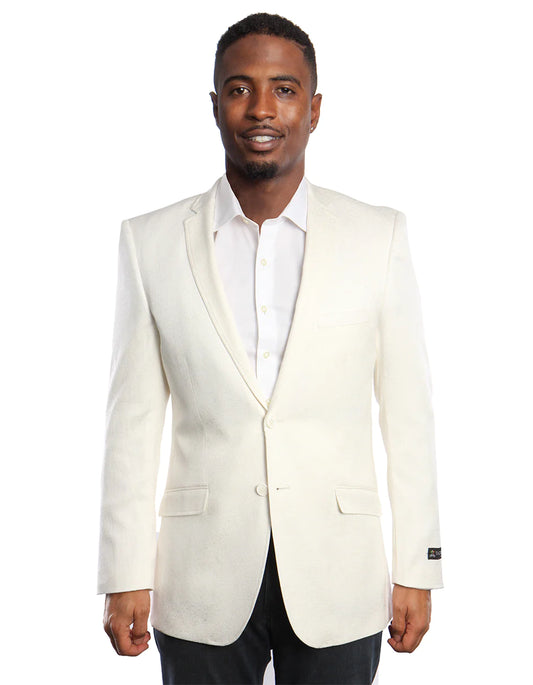 "Mens Slim Notch Ivory Dinner Jacket Suit"