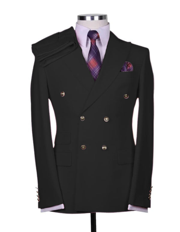Double Breasted Suit Black